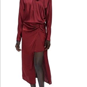 Zara Burgundy Sarong style Skirt